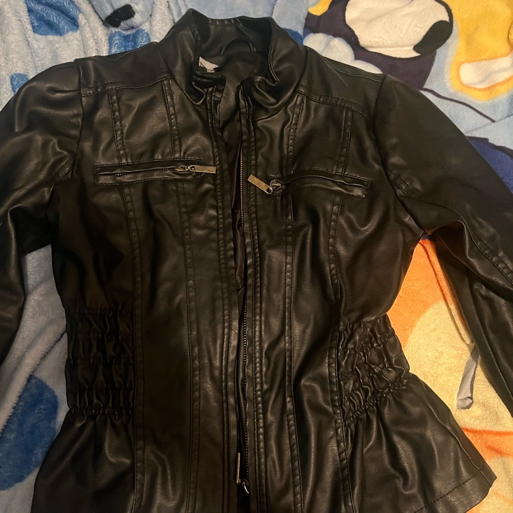 Black leather jacket
